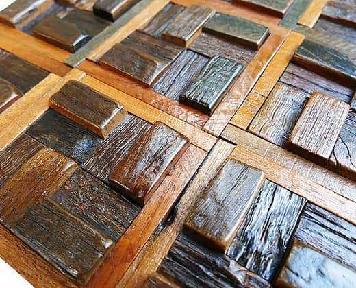 Wall Mosaic Tiles, Reclaimed Wood Mosaic, Old Boat Mosaic ...