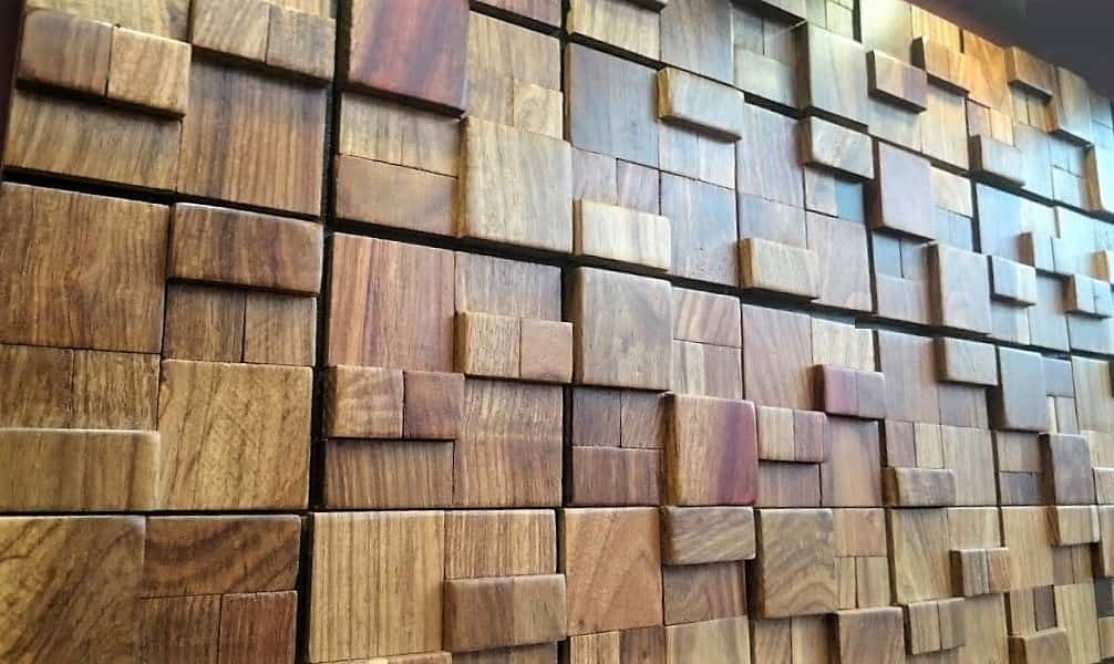 Luxurious wooden mosaic tiles