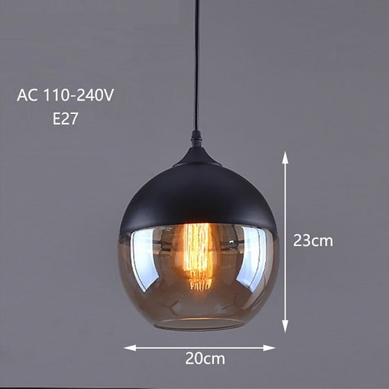 Decorative Filament Light, Amber Glass Pendant light, Glass Pendant light. Round Glass Pendant light