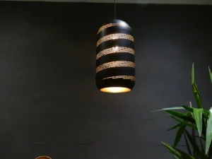Decorative Cylinder Black Metal Pendant Light