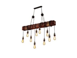 Rustic Beam Chandelier, Suspended Lamps