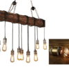 Rustic Beam Chandelier, Suspended Lamps - Image 2