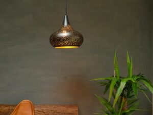 Metal Pendant Light, Moroccan Pear Pendant