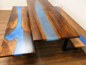 Resin Table & 2x Benches, 180cm