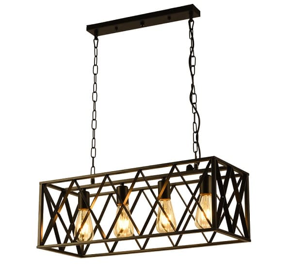 metal box light, suspended box light, pendant light