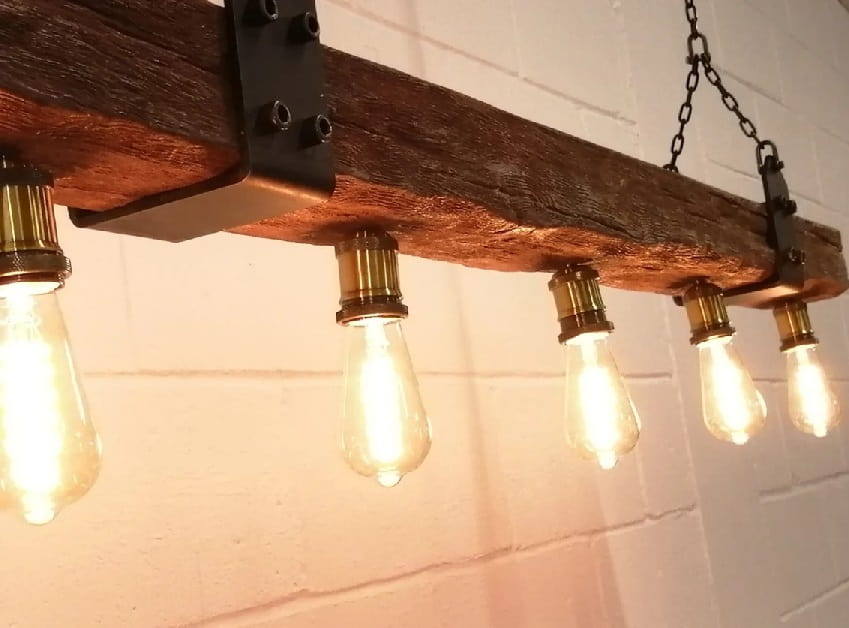 Suspended Faux Wood Beam lights, Hanging, Ceiling lights - Image 3