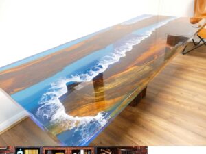 Resin Rosewood Ocean Table, 200cm