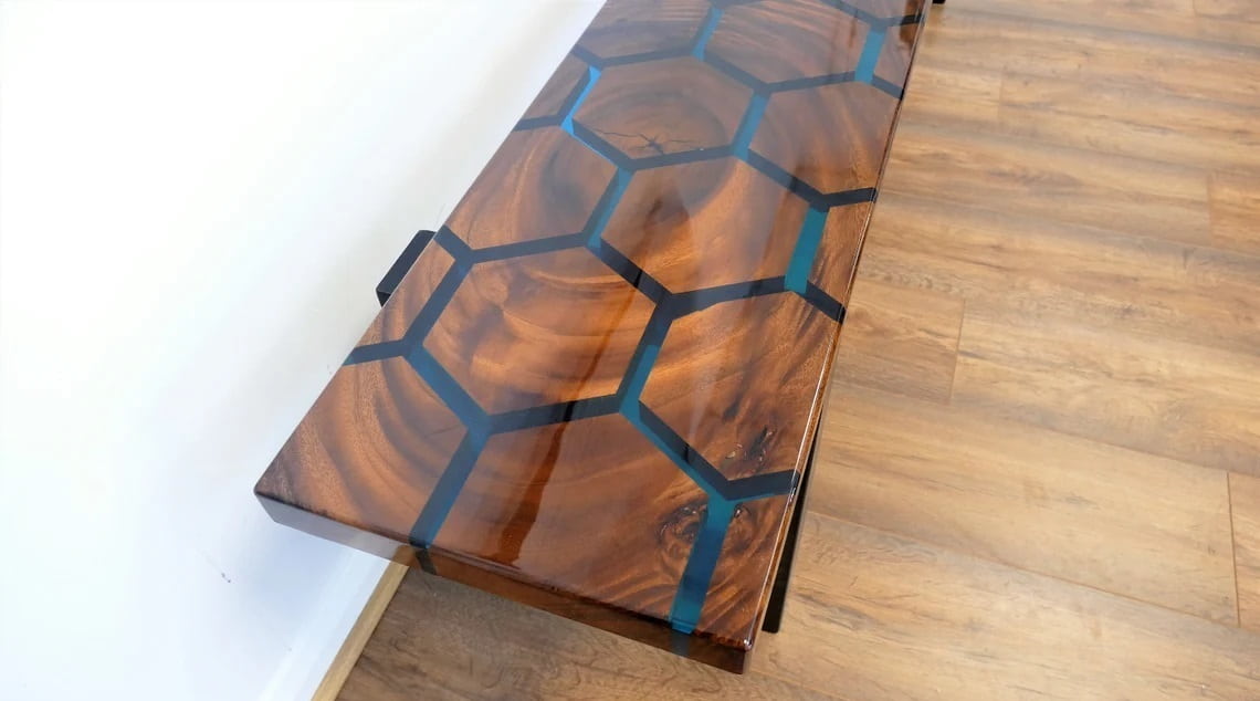 Resin Hexagonal Bench, Expxy, Resin Honeycomb Bench