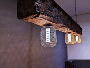 Rustic Faux Wood Beam With 3 LED lights